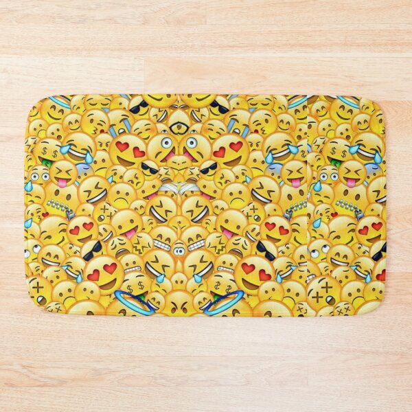 Item preview, Funny Emoji Collage Pattern - Yellow Smiley Faces Pile designed and sold by gokhanuzen.