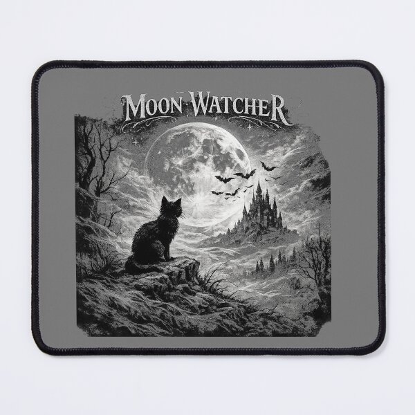 Item preview, Moon Watcher Gothic Black Cat Halloween Moon Design designed and sold by MotylekAnia.