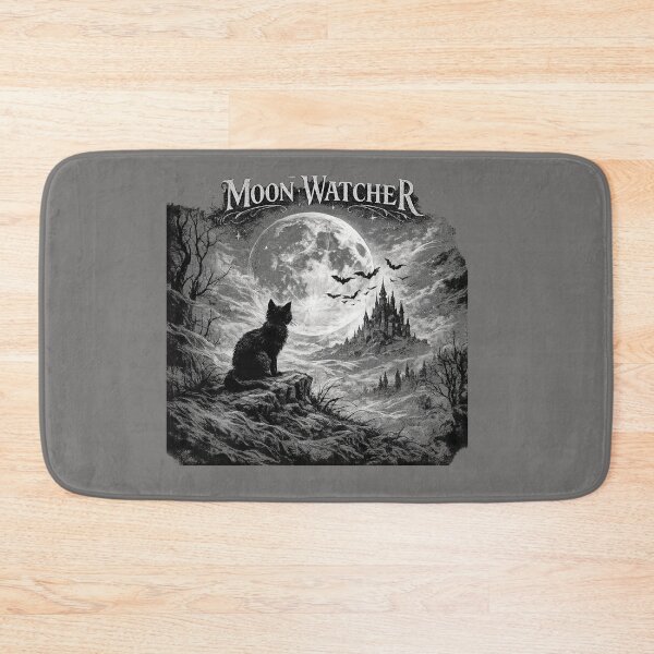 Item preview, Moon Watcher Gothic Black Cat Halloween Moon Design designed and sold by MotylekAnia.