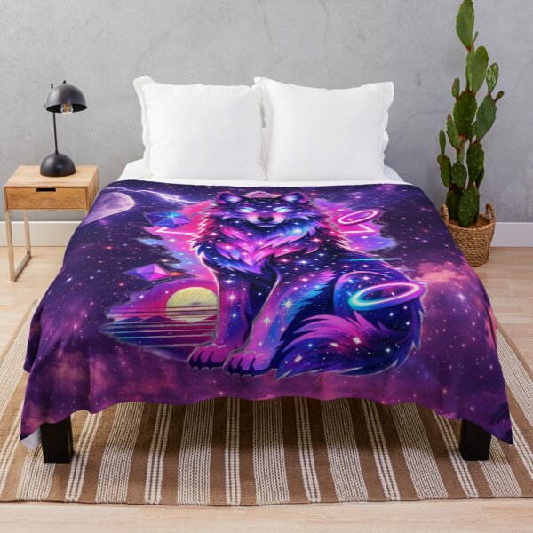 Item preview, Celestial Wolf Guardian – Cosmic Vaporwave Spirit of the Stars designed and sold by MysticOzzy.