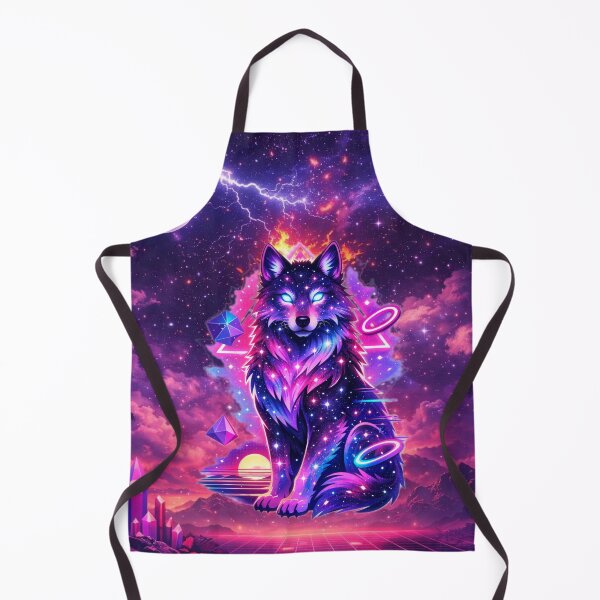 Item preview, Celestial Wolf Guardian – Cosmic Vaporwave Spirit of the Stars designed and sold by MysticOzzy.