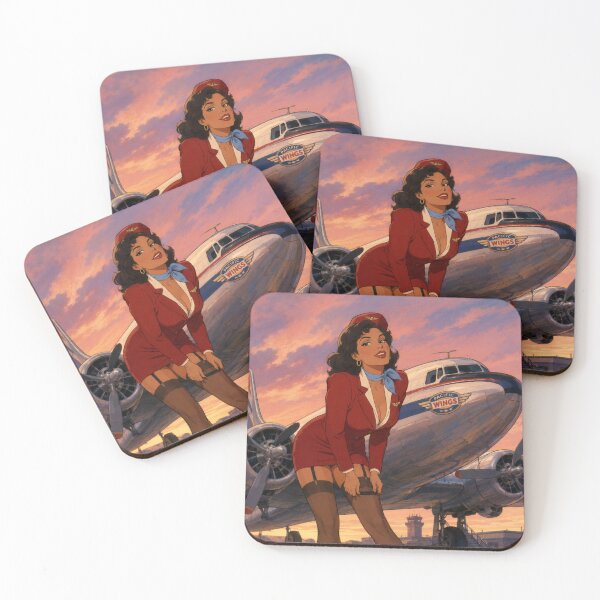 Item preview, Pacific Wings – Retro Airline Pin-Up VHS Art designed and sold by  Hollow Moon Studios..