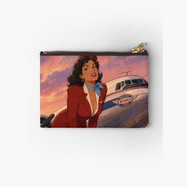Item preview, Pacific Wings – Retro Airline Pin-Up VHS Art designed and sold by  Hollow Moon Studios..