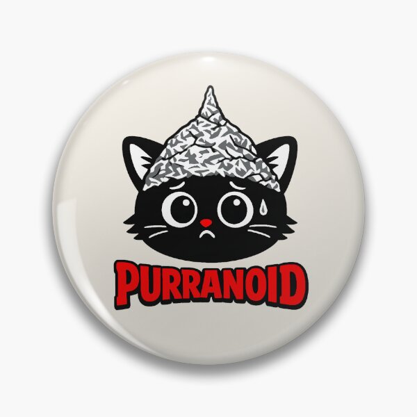 Item preview, Purranoid - Paranoid Cat Wearing Tinfoil Hat designed and sold by Regal Rev.