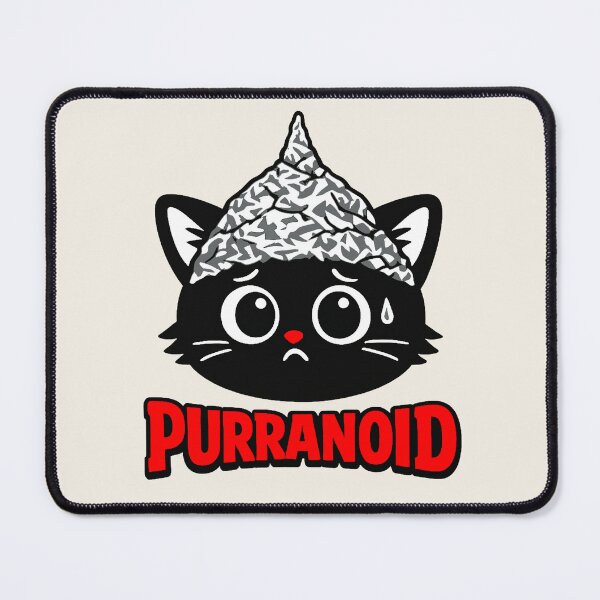 Item preview, Purranoid - Paranoid Cat Wearing Tinfoil Hat designed and sold by Regal Rev.