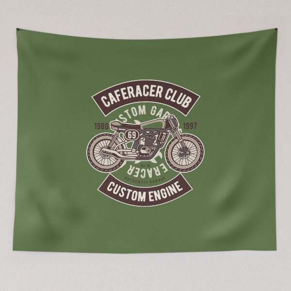 Item preview, Vintage Cafe Racer Motorcycle Club - Retro Biker Winged Skull Garage Design designed and sold by 1001T-Shirt.