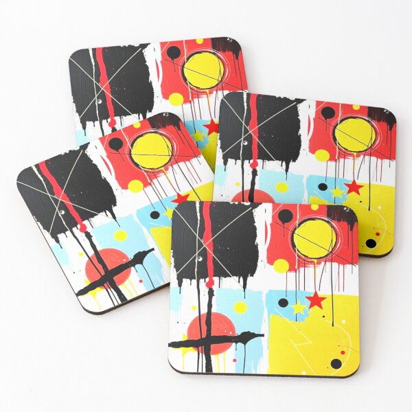 Item preview, orbiting static colorful drip style geometric abstract design designed and sold by SmashingDeals.