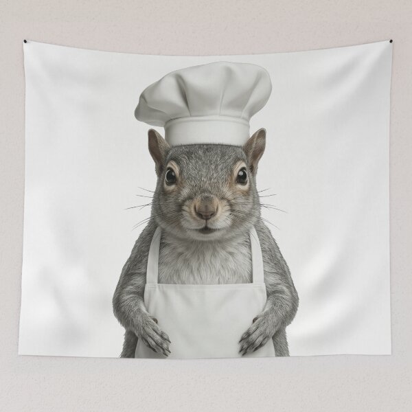Item preview, Funny Grey Squirrel Chef Realistic Animal Cooking Humor Art designed and sold by LazyOwlStore.