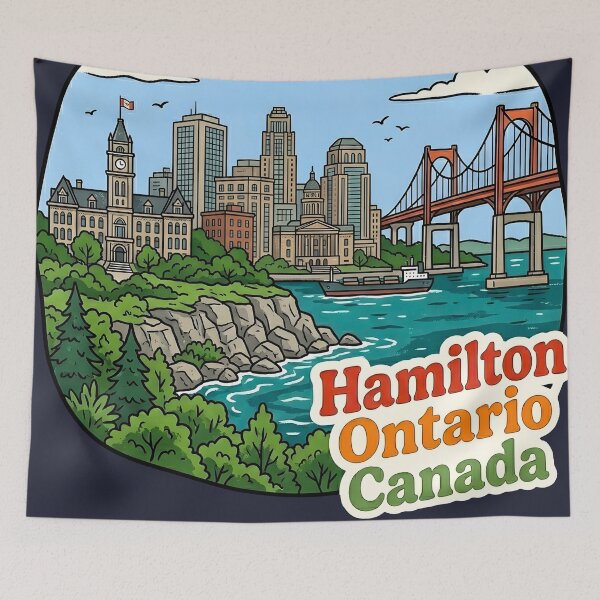 Item preview, Hamilton Ontario Canada Cute Skyline Landscape Pride designed and sold by HowToCanadian.