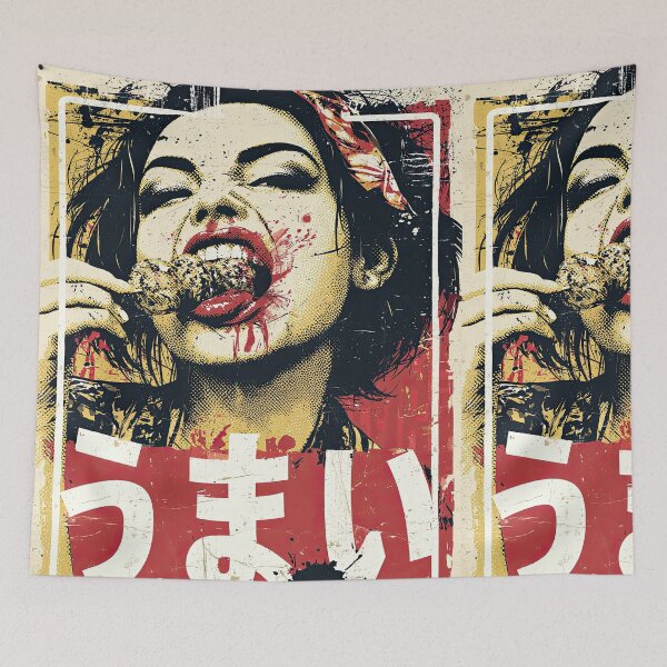 Item preview, Japanese Retro – “UMAI” Street Food Girl – Vintage Pop Art Ramen Style designed and sold by obstinator.