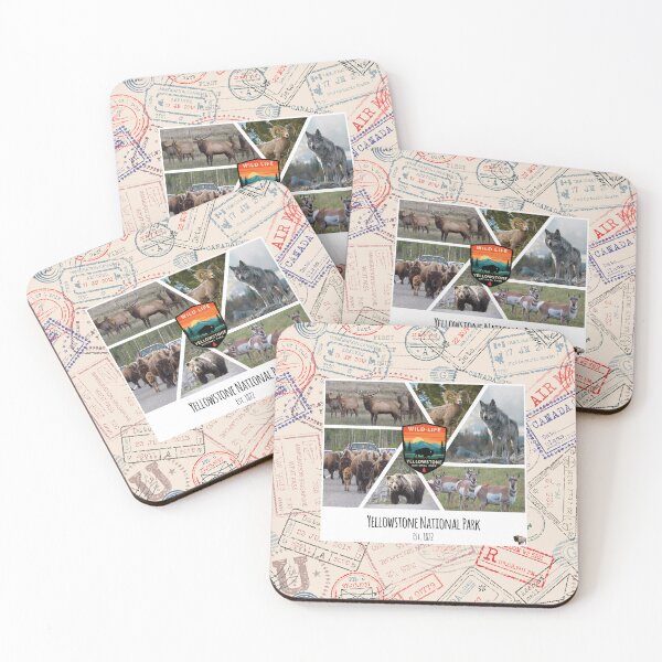 Item preview, Wildlife at Yellowstone National Park image collage designed and sold by SmyrnaBuffalo.