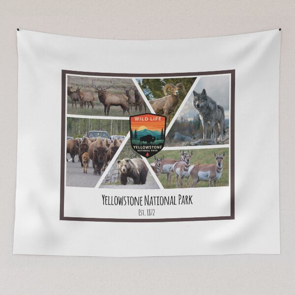 Item preview, Wildlife at Yellowstone National Park image collage designed and sold by SmyrnaBuffalo.