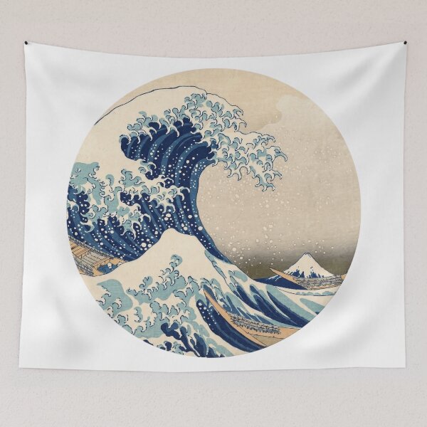 Item preview, The Great Wave off Kanagawa - Vintage Circular Washi Edition designed and sold by Shopeon Designs.