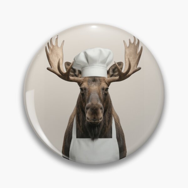 Item preview, Funny Moose Chef Realistic Animal Cooking Humor Art designed and sold by LazyOwlStore.