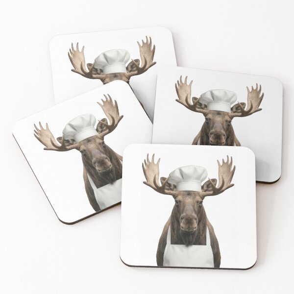 Item preview, Funny Moose Chef Realistic Animal Cooking Humor Art designed and sold by LazyOwlStore.