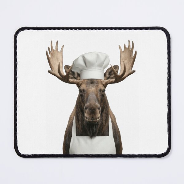 Item preview, Funny Moose Chef Realistic Animal Cooking Humor Art designed and sold by LazyOwlStore.