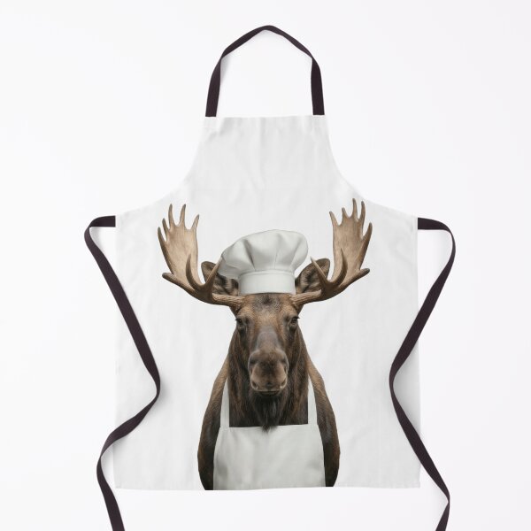 Item preview, Funny Moose Chef Realistic Animal Cooking Humor Art designed and sold by LazyOwlStore.