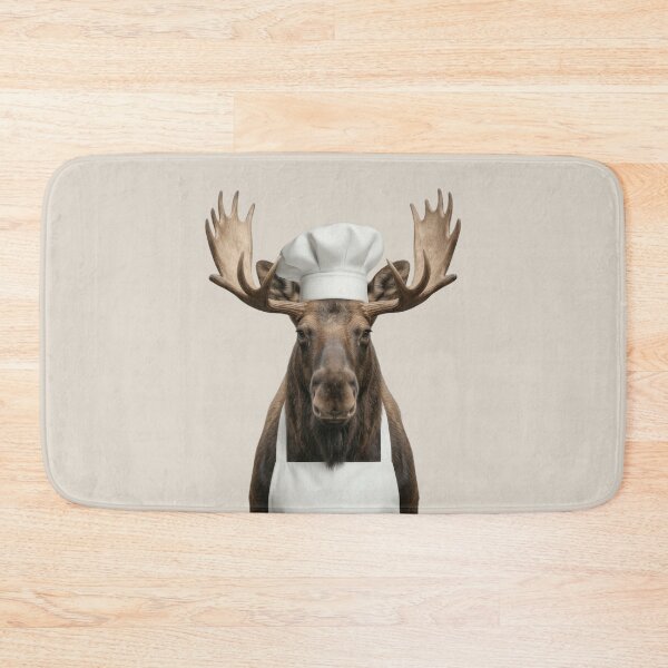 Item preview, Funny Moose Chef Realistic Animal Cooking Humor Art designed and sold by LazyOwlStore.
