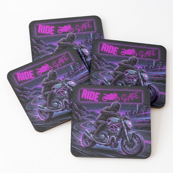 Item preview, Ride Safe - Neon Cyberpunk Motorcycle Rider Design designed and sold by Giaguaro07.