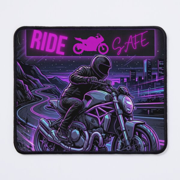 Item preview, Ride Safe - Neon Cyberpunk Motorcycle Rider Design designed and sold by Giaguaro07.