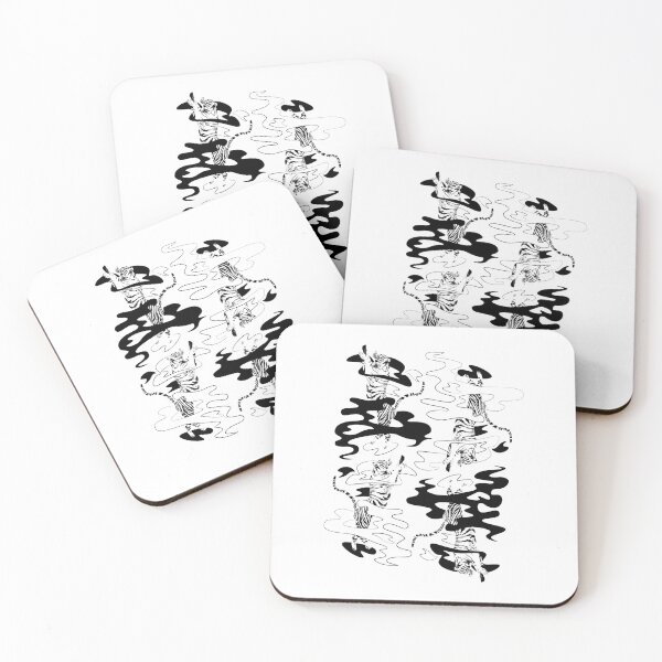 Item preview, Four tigers surrounded by smoke (black and white edition) designed and sold by Juliette Lancien.