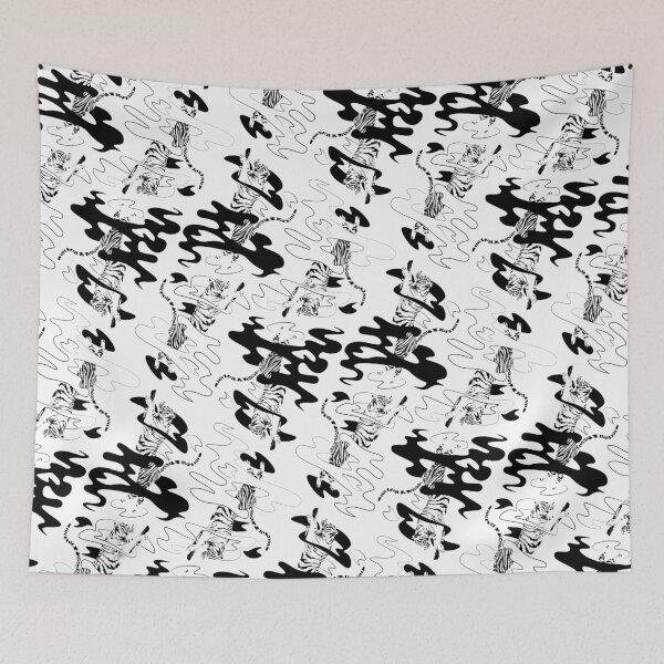 Item preview, Four tigers surrounded by smoke (black and white edition) designed and sold by Juliette Lancien.
