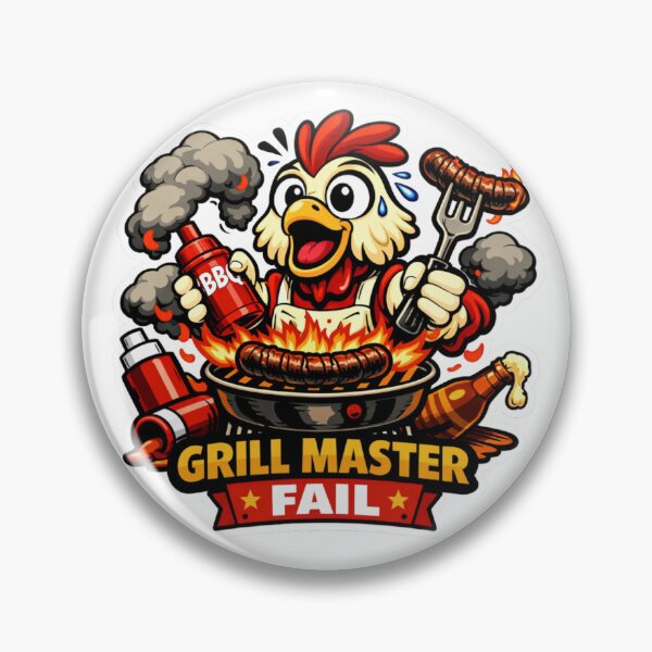 Item preview, Grill Master Fail Funny Chicken BBQ Chaos Shirt designed and sold by MerchlyMike.