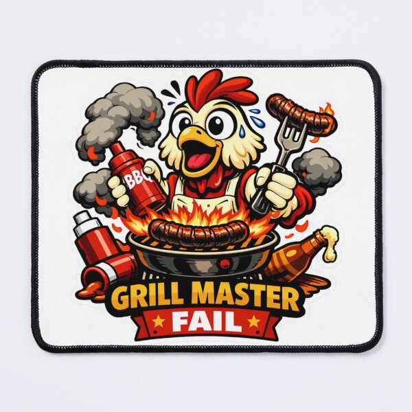 Item preview, Grill Master Fail Funny Chicken BBQ Chaos Shirt designed and sold by MerchlyMike.