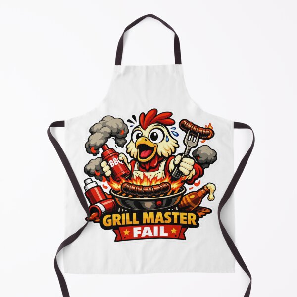 Item preview, Grill Master Fail Funny Chicken BBQ Chaos Shirt designed and sold by MerchlyMike.