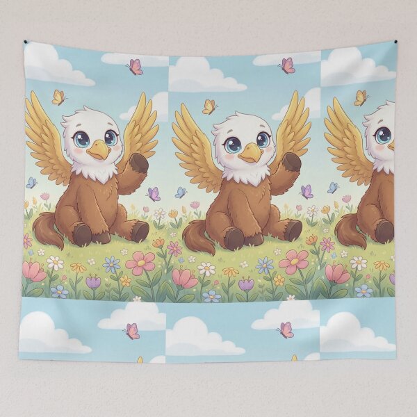 Item preview, Little Meadow Griffin | Whimsical Fantasy Creature Art designed and sold by TreatLLC.