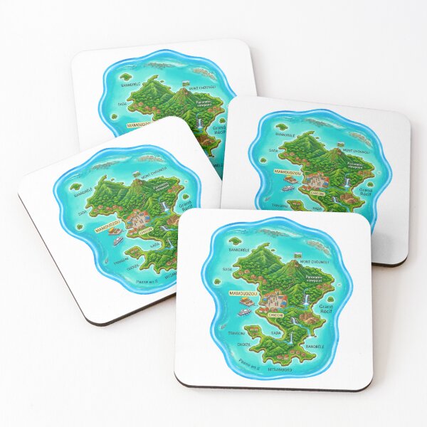 Item preview, Colorful map of the tropical island of Mayotte designed and sold by FoxinhoSoumaila.