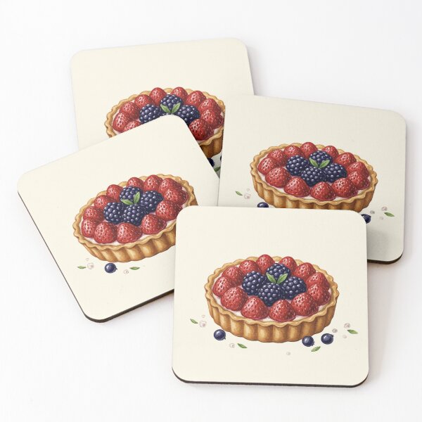 Item preview, Fresh Berry Tart with Strawberries and Blackberries designed and sold by Pasteltone.