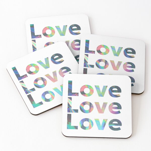 Item preview, Love Love Love Holographic Typography Graphic Slogan designed and sold by Rhodes Shop.
