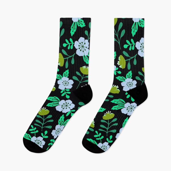 Item preview, Bold sakura flowers in green and black designed and sold by Jennifer Ladd.