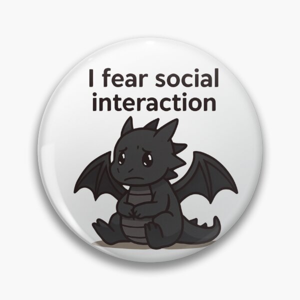 Item preview, I Fear Social Interaction – Cute Introvert Dragon designed and sold by ImprintEmporium.