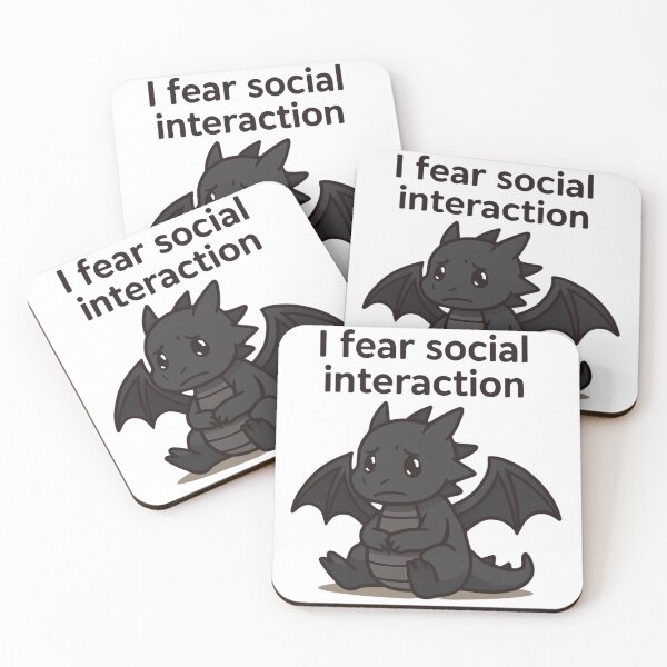 Item preview, I Fear Social Interaction – Cute Introvert Dragon designed and sold by ImprintEmporium.