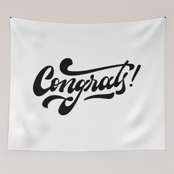 Item preview, Minimalist Congrats Aesthetic Text Design designed and sold by Johnny Holiday.