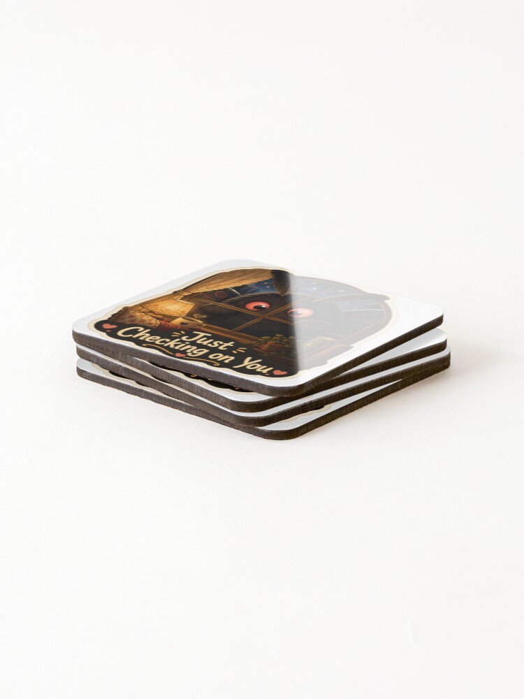 Thumbnail 4 of 5, Coasters (Set of 4), Mothman Checkin In designed and sold by Timtatious.