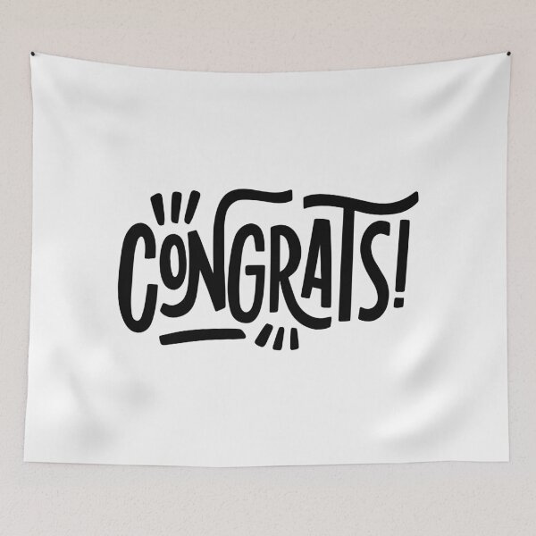 Item preview, Trendy Congrats Minimal Text Design designed and sold by Johnny Holiday.