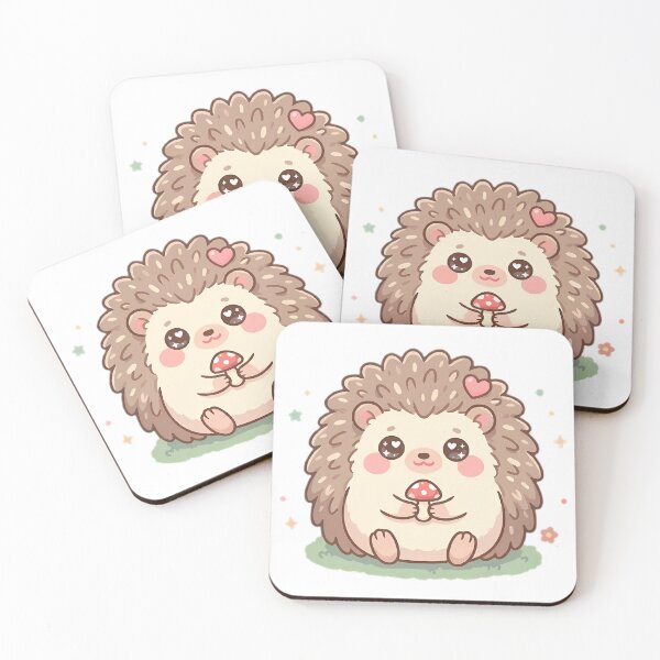 Artikelvorschau, Niedlicher Kawaii-Igel mit Pilz – Pastell-Chibi-Sticker entworfen und verkauft von LYZ7VANI.
