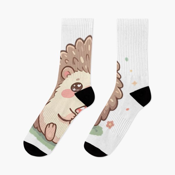 Item preview, Cute Kawaii Hedgehog Holding Mushroom Pastel Chibi Sticker Art designed and sold by LYZ7VANI.