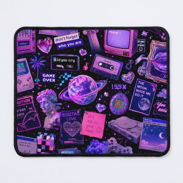 Item preview, Neon Dreamscape Vaporwave Collage designed and sold by aleano2026.