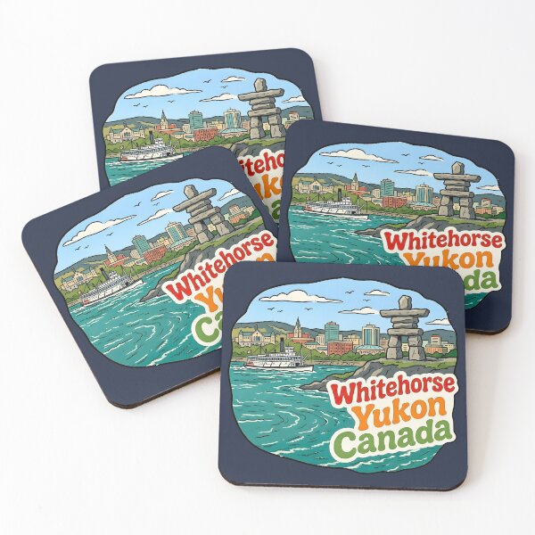 Item preview, Whitehorse Yukon Canada Cute Skyline Inukshuk Landscape designed and sold by HowToCanadian.