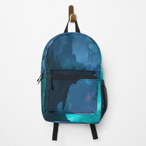 Item preview, Floating Alien Sanctuary with Bioluminescent Forest and Eclipse Sky designed and sold by Luminous Wilds.