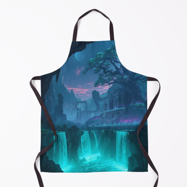 Item preview, Floating Alien Sanctuary with Bioluminescent Forest and Eclipse Sky designed and sold by Luminous Wilds.