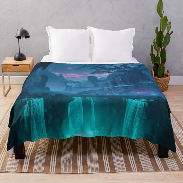 Item preview, Floating Alien Sanctuary with Bioluminescent Forest and Eclipse Sky designed and sold by Luminous Wilds.