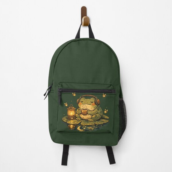 Item preview, Lofi Frog Sipping Tea at Night – Cute Vintage Cottagecore Aesthetic Art | Frog Lover Gift designed and sold by irfanshikh.
