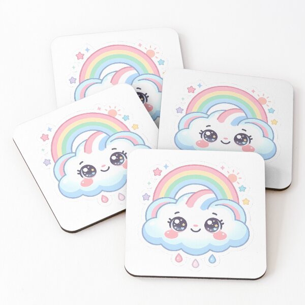 Item preview, Cute Kawaii Rainbow Cloud Pastel Chibi Sticker Art designed and sold by LYZ7VANI.