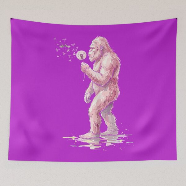 Item preview, Bigfoot Blowing Dandelion Watercolor Sasquatch designed and sold by melodycook.