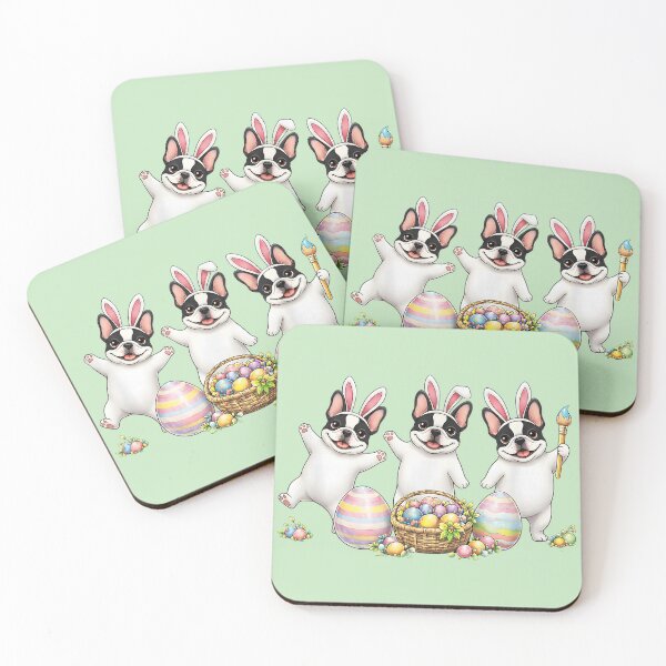 Item preview, Easter French Bulldog Bunny Eggs Dancing designed and sold by miuukiuu.
